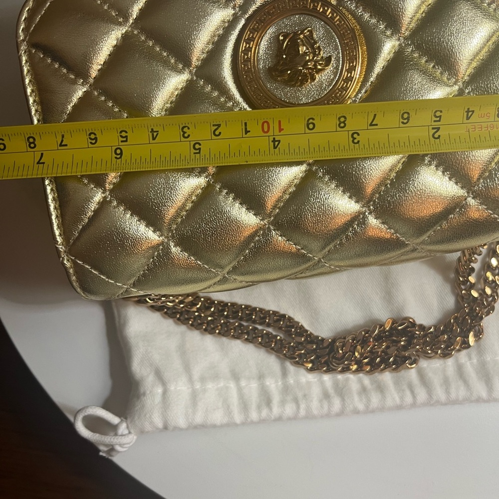 Authentic Versace Gold Quilted Leather Women's Bag - Picture 7 of 8